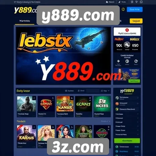 Análise da interface do site y889.com para jogadores